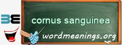 WordMeaning blackboard for cornus sanguinea